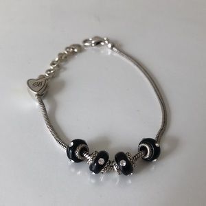 Four Black Mini Brighton Beads